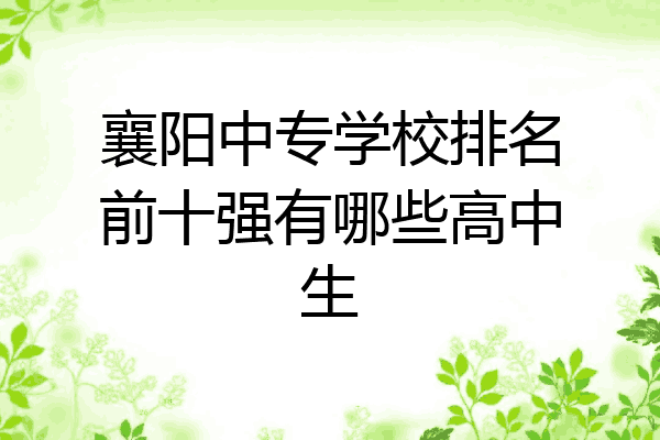 襄阳中专学校排名前十强有哪些高中生