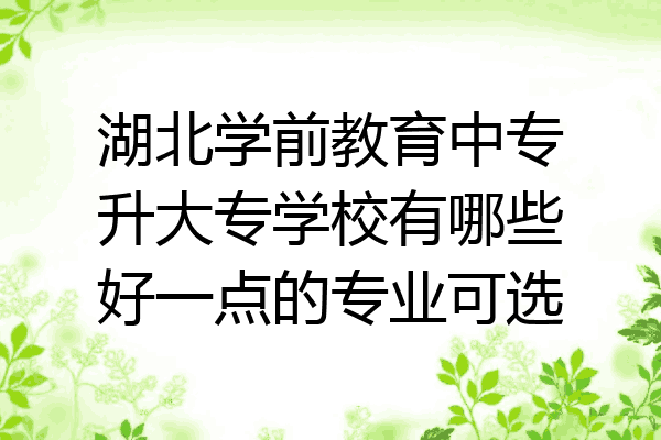 湖北学前教育中专升大专学校有哪些好一点的专业可选