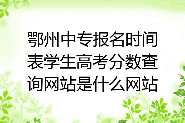 鄂州中专报名时间表学生高考分数查询网站是什么网站
