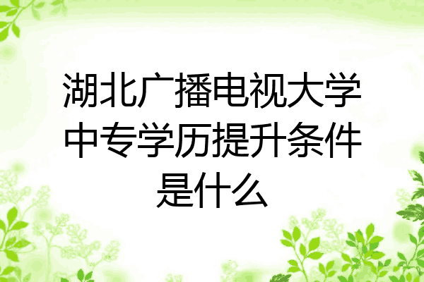 湖北广播电视大学中专学历提升条件是什么