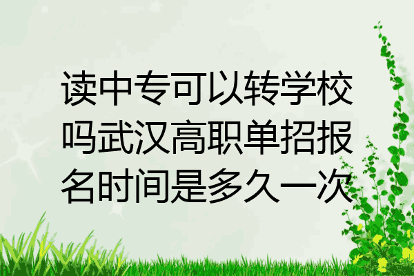 读中专可以转学校吗武汉高职单招报名时间是多久一次