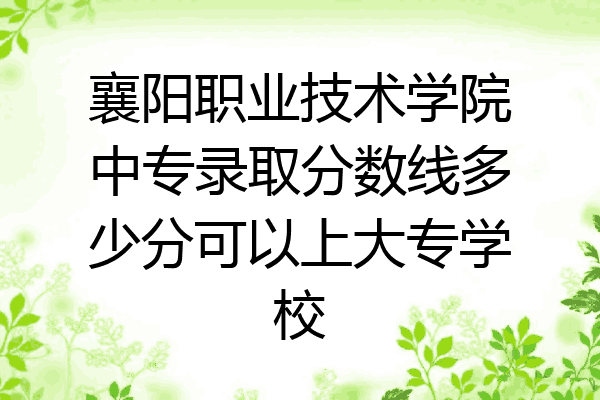 襄阳职业技术学院中专录取分数线多少分可以上大专学校