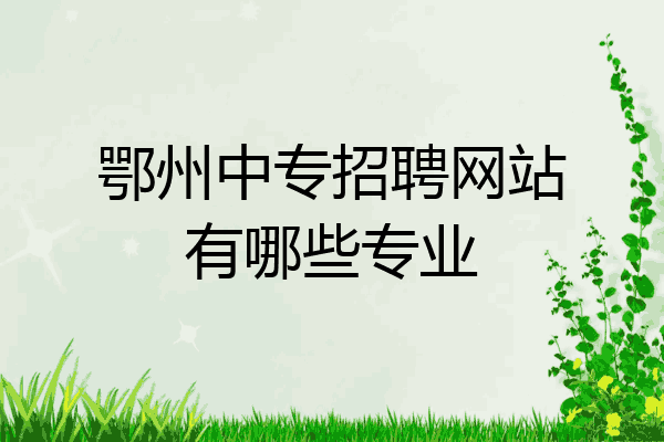 鄂州中专招聘网站有哪些专业