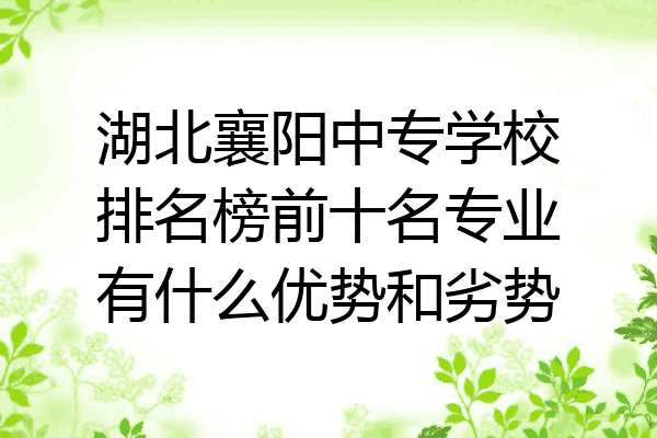 湖北襄阳中专学校排名榜前十名专业有什么优势和劣势