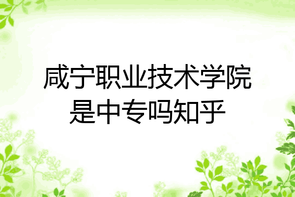 咸宁职业技术学院是中专吗知乎