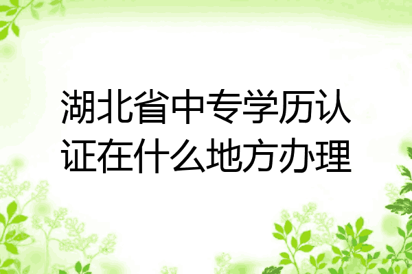湖北省中专学历认证在什么地方办理