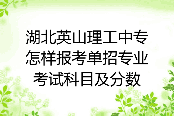 湖北英山理工中专怎样报考单招专业考试科目及分数