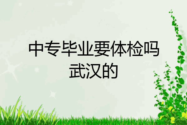 中专毕业要体检吗武汉的