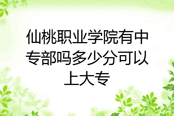 仙桃职业学院有中专部吗多少分可以上大专