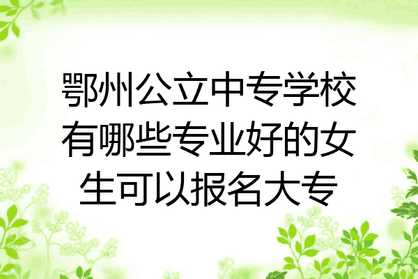 鄂州公立中专学校有哪些专业好的女生可以报名大专