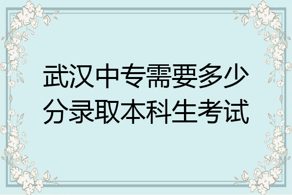 武汉中专需要多少分录取本科生考试
