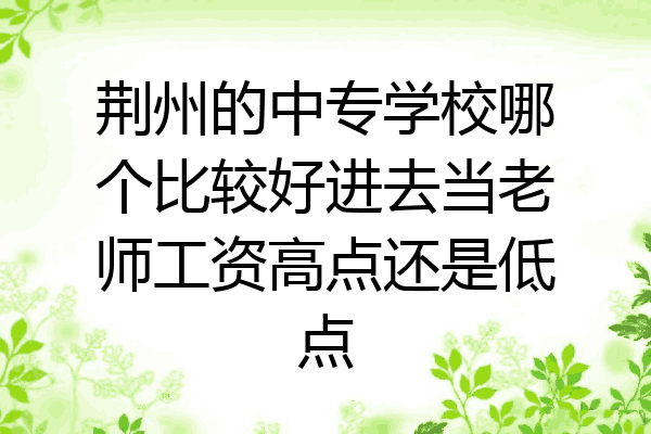 荆州的中专学校哪个比较好进去当老师工资高点还是低点