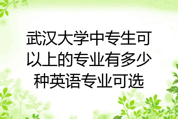 武汉大学中专生可以上的专业有多少种英语专业可选