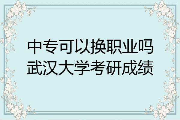 中专可以换职业吗武汉大学考研成绩