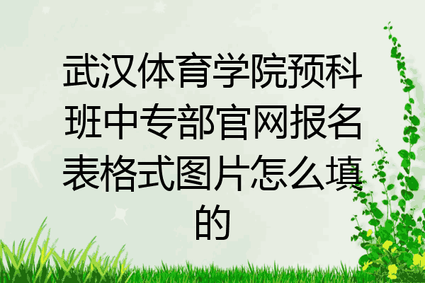 武汉体育学院预科班中专部官网报名表格式图片怎么填的