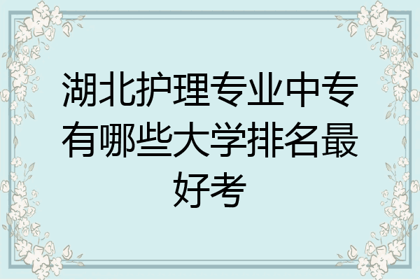 湖北护理专业中专有哪些大学排名最好考