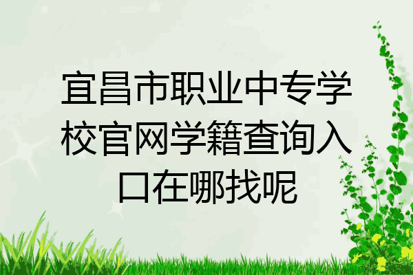 宜昌市职业中专学校官网学籍查询入口在哪找呢