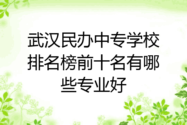武汉民办中专学校排名榜前十名有哪些专业好