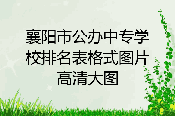 襄阳市公办中专学校排名表格式图片高清大图