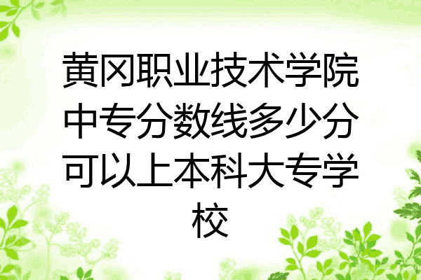 黄冈职业技术学院中专分数线多少分可以上本科大专学校