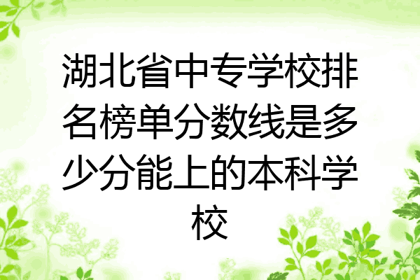 湖北省中专学校排名榜单分数线是多少分能上的本科学校