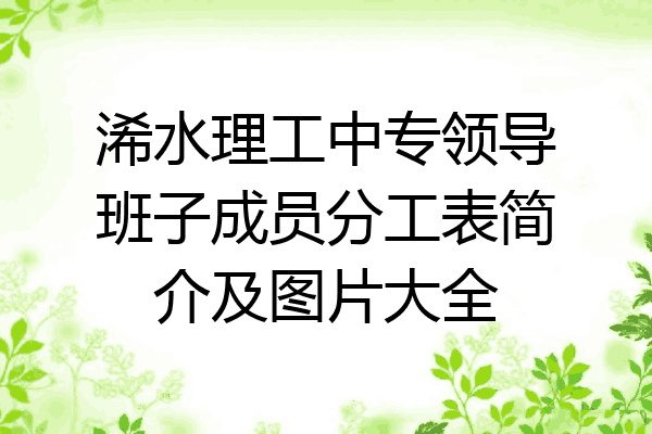 浠水理工中专领导班子成员分工表简介及图片大全