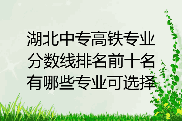 湖北中专高铁专业分数线排名前十名有哪些专业可选择