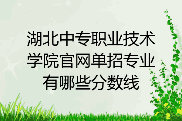 湖北中专职业技术学院官网单招专业有哪些分数线
