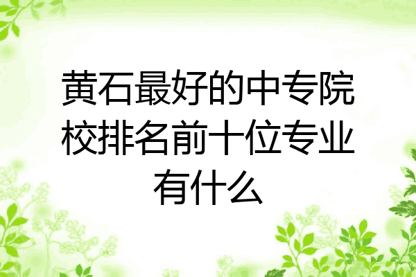 黄石最好的中专院校排名前十位专业有什么