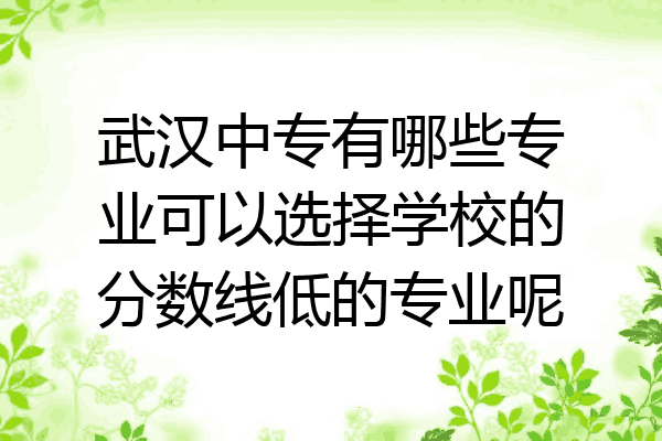 武汉中专有哪些专业可以选择学校的分数线低的专业呢