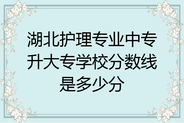 湖北护理专业中专升大专学校分数线是多少分