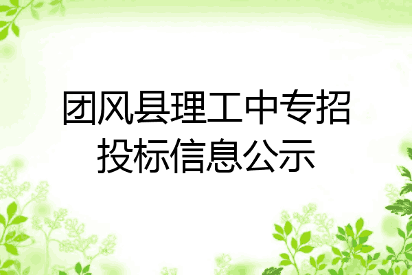 团风县理工中专招投标信息公示