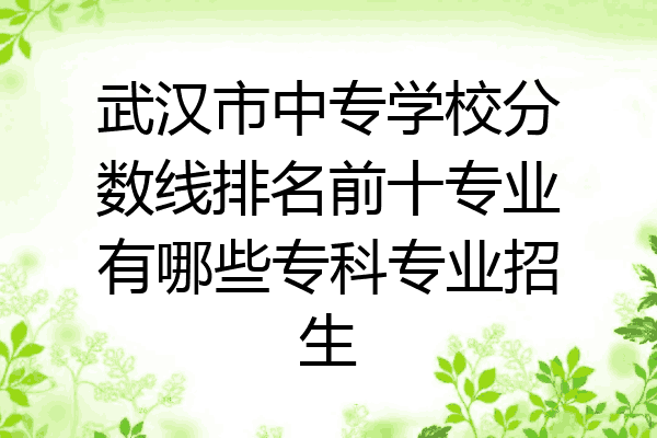 武汉市中专学校分数线排名前十专业有哪些专科专业招生