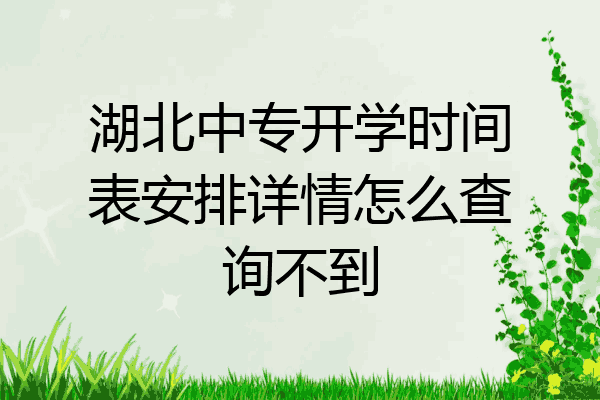 湖北中专开学时间表安排详情怎么查询不到