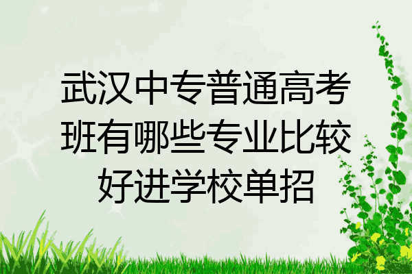 武汉中专普通高考班有哪些专业比较好进学校单招