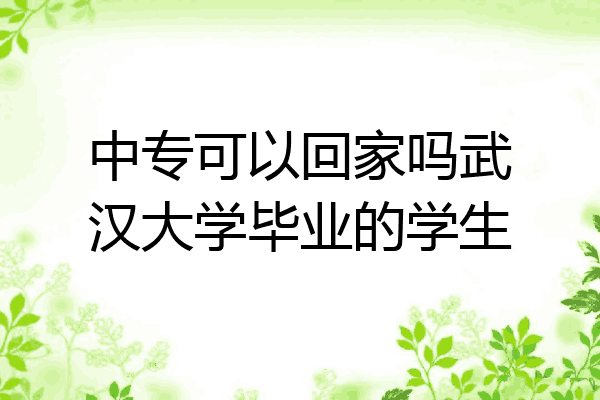 中专可以回家吗武汉大学毕业的学生