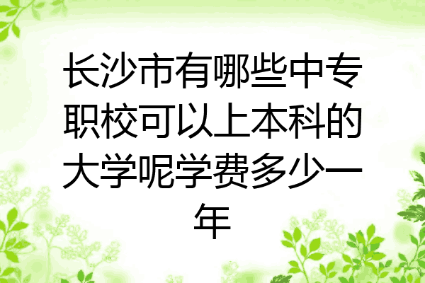长沙市有哪些中专职校可以上本科的大学呢学费多少一年