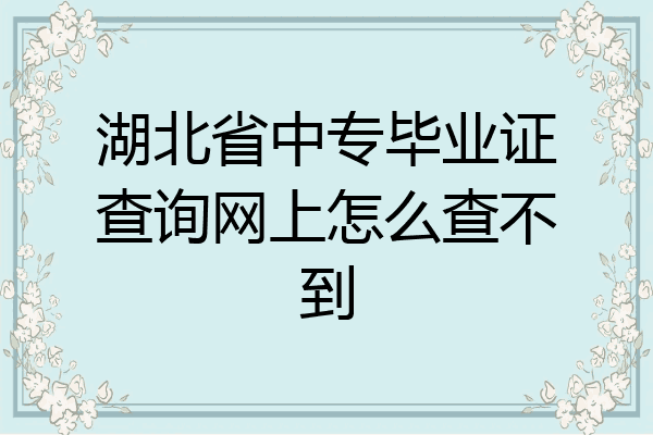湖北省中专毕业证查询网上怎么查不到