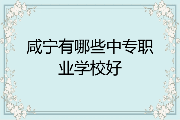 咸宁有哪些中专职业学校好