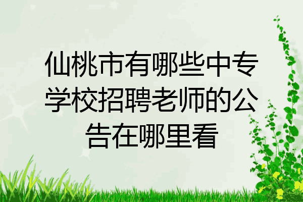 仙桃市有哪些中专学校招聘老师的公告在哪里看