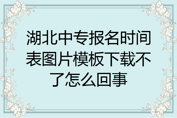 湖北中专报名时间表图片模板下载不了怎么回事