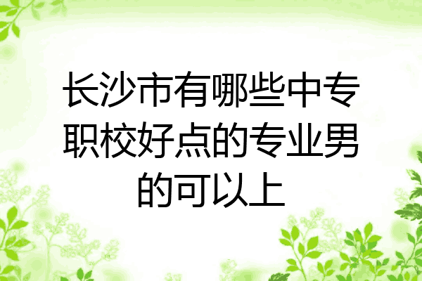 长沙市有哪些中专职校好点的专业男的可以上