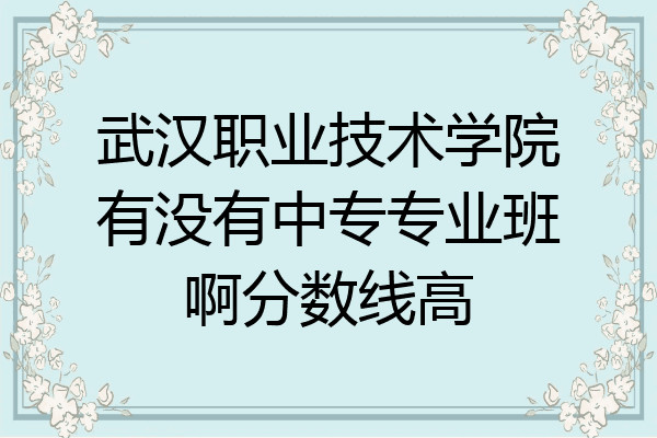武汉职业技术学院有没有中专专业班啊分数线高
