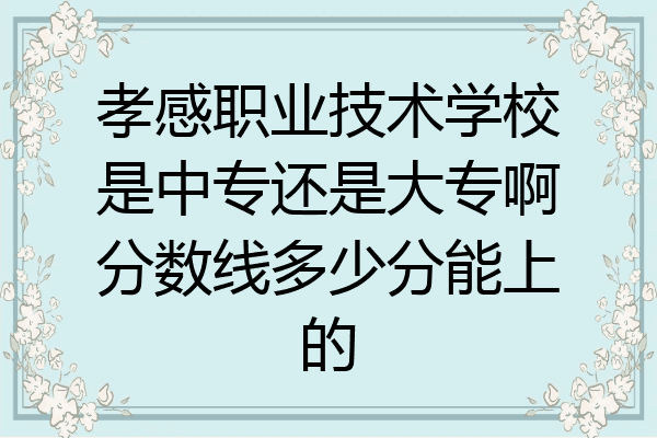 孝感职业技术学校是中专还是大专啊分数线多少分能上的