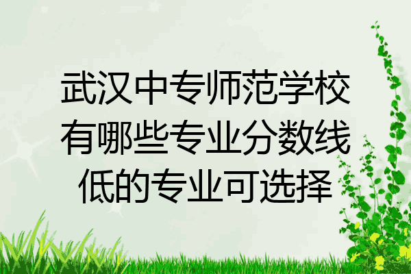武汉中专师范学校有哪些专业分数线低的专业可选择