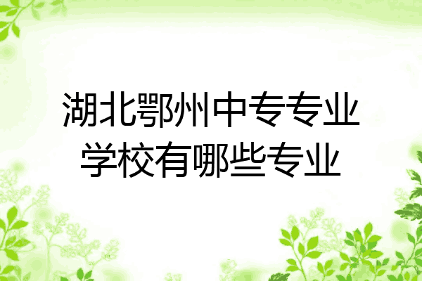 湖北鄂州中专专业学校有哪些专业