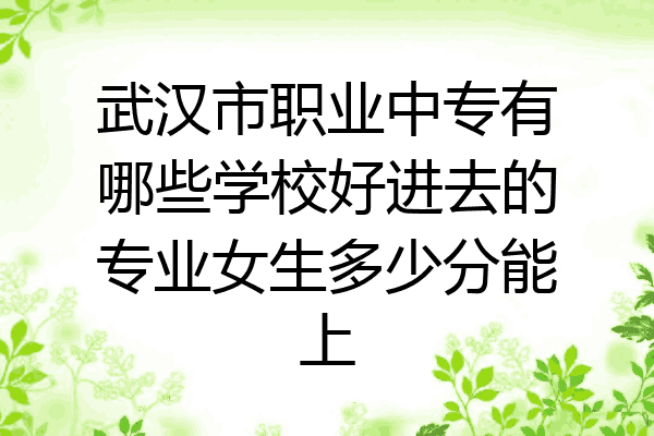 武汉市职业中专有哪些学校好进去的专业女生多少分能上