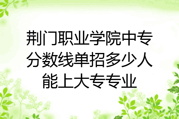 荆门职业学院中专分数线单招多少人能上大专专业