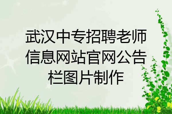 武汉中专招聘老师信息网站官网公告栏图片制作