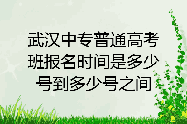 武汉中专普通高考班报名时间是多少号到多少号之间